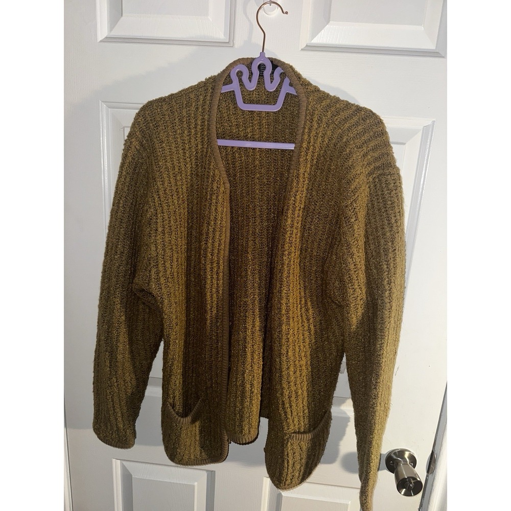 Women's Fashion Nova Mustard Chunky Knit Open Front Cardigan Size Medium
